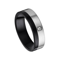 Juweel Trouwring Amici Black Stainless steel Parelmat Briljant 5624-SX/60 Juweel Trouwring Amici Black Stainless steel Parelmat Briljant 5624-SX/60