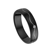 Juweel Trouwring Amici Black Stainless steel Langsmat Briljant 5630-XS/50 Juweel Trouwring Amici Black Stainless steel Langsmat Briljant 5630-XS/50