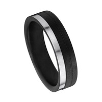 Juweel Trouwring Amici Black Stainless steel Parelmat 5621-XS/60 Juweel Trouwring Amici Black Stainless steel Parelmat 5621-XS/60