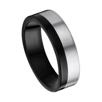 Juweel Trouwring Amici Black Stainless steel Parelmat 5623-SX/60 Juweel Trouwring Amici Black Stainless steel Parelmat 5623-SX/60