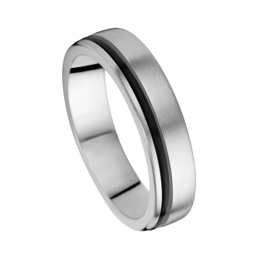 Juweel Trouwring Amici Stainless steel Langsmat 5619-S/55 Juweel Trouwring Amici Stainless steel Langsmat 5619-S/55