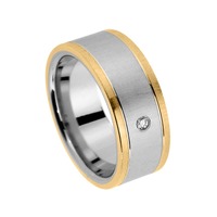 Juweel Trouwring Amici Stainless steel Geelgoud 18 karaat Briljant 5517-MA/80 Juweel Trouwring Amici Stainless steel Geelgoud 18 karaat Briljant 5517-MA/80