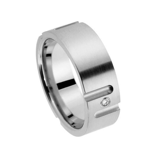 Juweel Trouwring Amici Stainless steel Langsmat Briljant 5513-MA/80 Juweel Trouwring Amici Stainless steel Langsmat Briljant 5513-MA/80