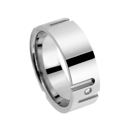 Juweel Trouwring Amici Stainless steel Hoogglans Briljant 5513-PO/80 Juweel Trouwring Amici Stainless steel Hoogglans Briljant 5513-PO/80