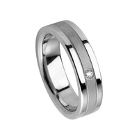 Juweel Trouwring Amici Stainless steel Hoogglans Parelmat Briljant 5519/55 Juweel Trouwring Amici Stainless steel Hoogglans Parelmat Briljant 5519/55