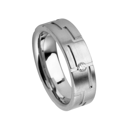 Juweel Trouwring Amici Stainless steel Langsmat Briljant 5521-MA/60 Juweel Trouwring Amici Stainless steel Langsmat Briljant 5521-MA/60