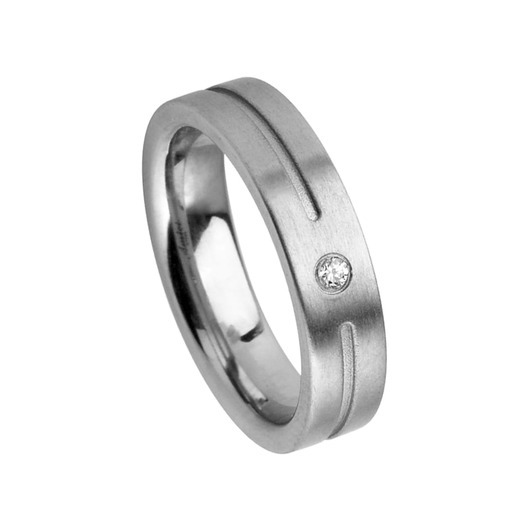 Juweel Trouwring Amici Stainless steel Langsmat Briljant 5525-MA/50 Juweel Trouwring Amici Stainless steel Langsmat Briljant 5525-MA/50