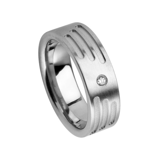 Juweel Trouwring Amici Stainless steel Langsmat Briljant 5529-MA/65 Juweel Trouwring Amici Stainless steel Langsmat Briljant 5529-MA/65