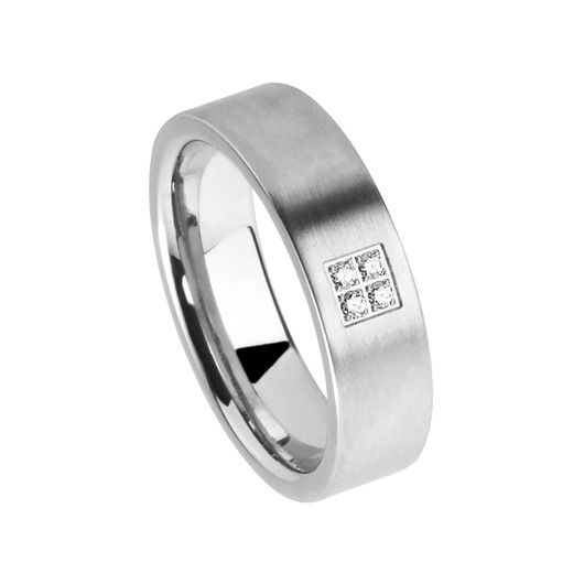 Juweel Trouwring Amici Stainless steel Langsmat Briljant 5531-MA/60 Juweel Trouwring Amici Stainless steel Langsmat Briljant 5531-MA/60