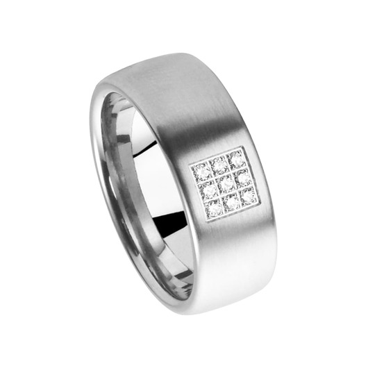 Juweel Trouwring Amici Stainless steel Langsmat Briljant 5532-MA/80 Juweel Trouwring Amici Stainless steel Langsmat Briljant 5532-MA/80