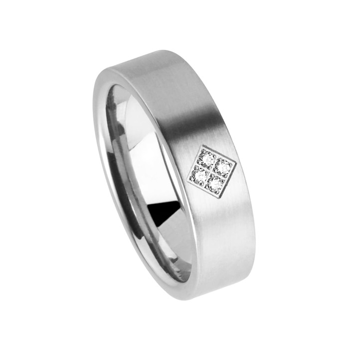 Juweel Trouwring Amici Stainless steel Langsmat Briljant 5533-MA/60
