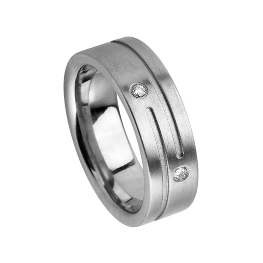 Juweel Trouwring Amici Stainless steel Langsmat Briljant 5523-MA/65 Juweel Trouwring Amici Stainless steel Langsmat Briljant 5523-MA/65