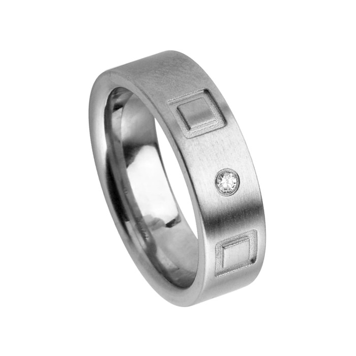 Juweel Trouwring Amici Stainless steel Langsmat Briljant 5527-MA/60