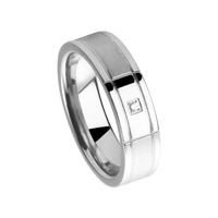 Juweel Trouwring Amici Stainless steel Hoogglans Parelmat Briljant 5540/60 Juweel Trouwring Amici Stainless steel Hoogglans Parelmat Briljant 5540/60