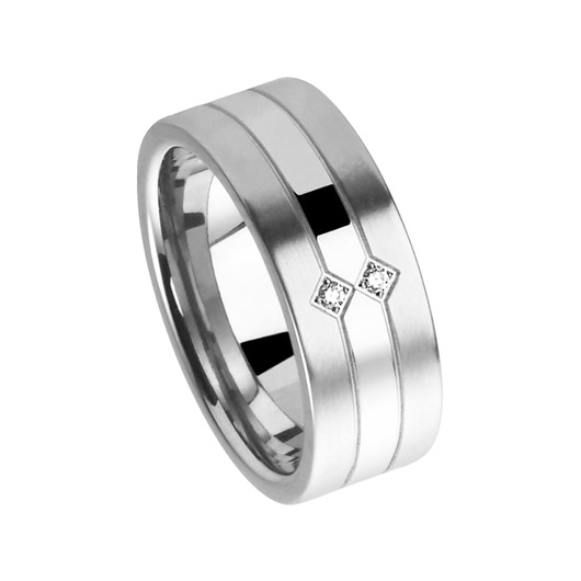 Juweel Trouwring Amici Stainless steel Hoogglans Langsmat Briljant 5541/80 Juweel Trouwring Amici Stainless steel Hoogglans Langsmat Briljant 5541/80