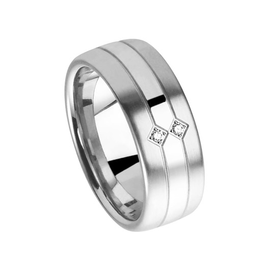 Juweel Trouwring Amici Stainless steel Hoogglans Langsmat Briljant 5542/80 Juweel Trouwring Amici Stainless steel Hoogglans Langsmat Briljant 5542/80