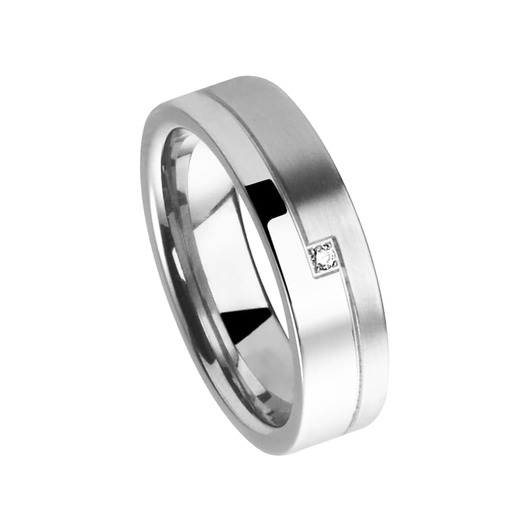 Juweel Trouwring Amici Stainless steel Hoogglans Langsmat Briljant 5545/60 Juweel Trouwring Amici Stainless steel Hoogglans Langsmat Briljant 5545/60