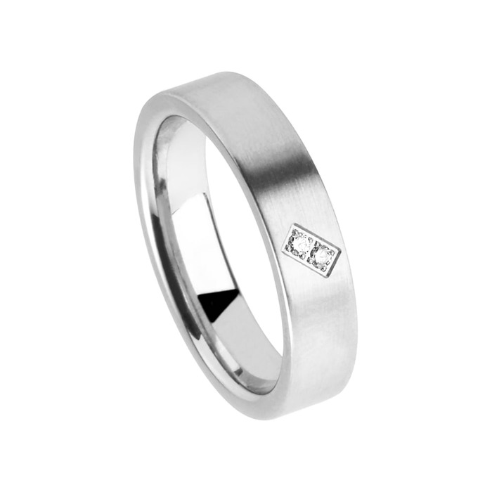 Juweel Trouwring Amici Stainless steel Langsmat Briljant 5550-MA/50