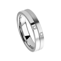 Juweel Trouwring Amici Stainless steel Hoogglans Langsmat Briljant 5547/50 Juweel Trouwring Amici Stainless steel Hoogglans Langsmat Briljant 5547/50