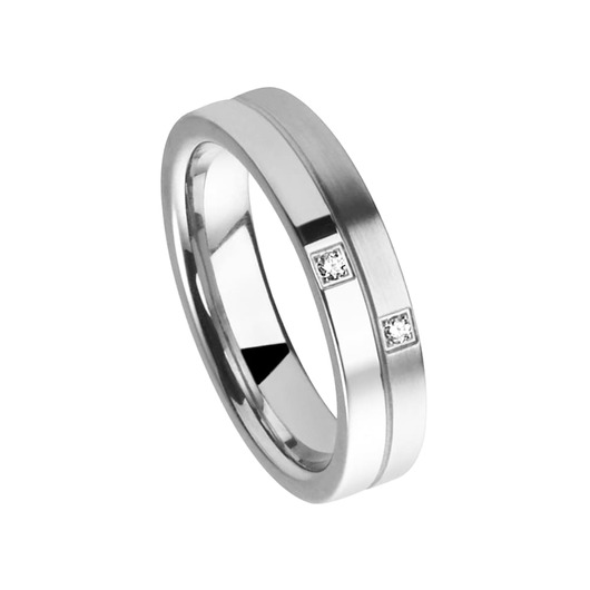 Juweel Trouwring Amici Stainless steel Hoogglans Langsmat Briljant 5547/50 Juweel Trouwring Amici Stainless steel Hoogglans Langsmat Briljant 5547/50