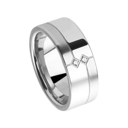 Juweel Trouwring Amici Stainless steel Hoogglans Langsmat Briljant 5543/80 Juweel Trouwring Amici Stainless steel Hoogglans Langsmat Briljant 5543/80