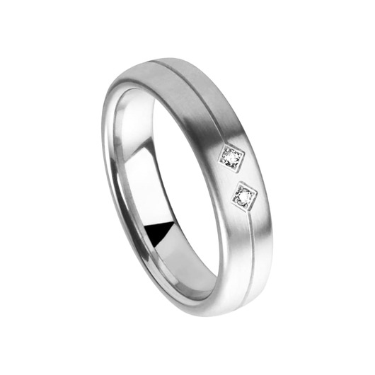 Juweel Trouwring Amici Stainless steel Langsmat Briljant 5556-MA/50 Juweel Trouwring Amici Stainless steel Langsmat Briljant 5556-MA/50