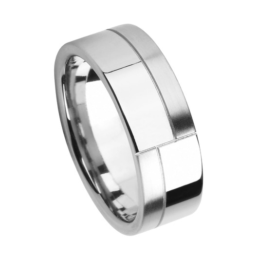 Juweel Trouwring Amici Stainless steel Hoogglans Langsmat 5563/80 Juweel Trouwring Amici Stainless steel Hoogglans Langsmat 5563/80