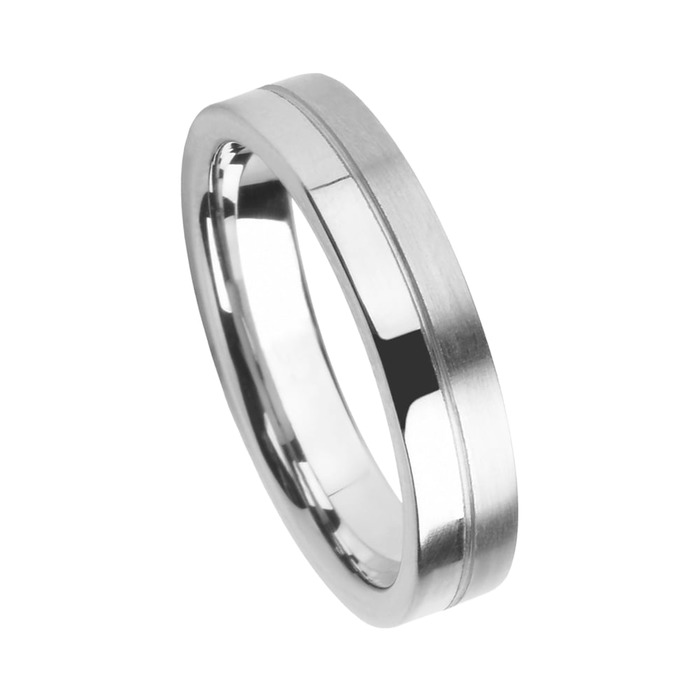 Juweel Trouwring Amici Stainless steel Hoogglans Langsmat 5567/50
