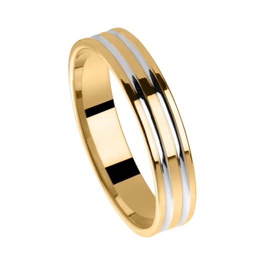 Juweel Trouwring Amici Bicolor goud 18 karaat 5719-B/40 Juweel Trouwring Amici Bicolor goud 18 karaat 5719-B/40
