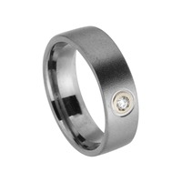 Juweel Trouwring Amici Titanium Naturel Witgoud 9 karaat Briljant 5400/01 Juweel Trouwring Amici Titanium Naturel Witgoud 9 karaat Briljant 5400/01