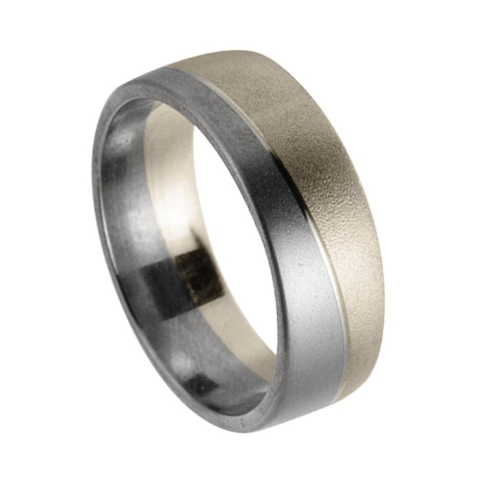 Juweel Trouwring Amici Titanium Naturel Witgoud 9 karaat 5404/01