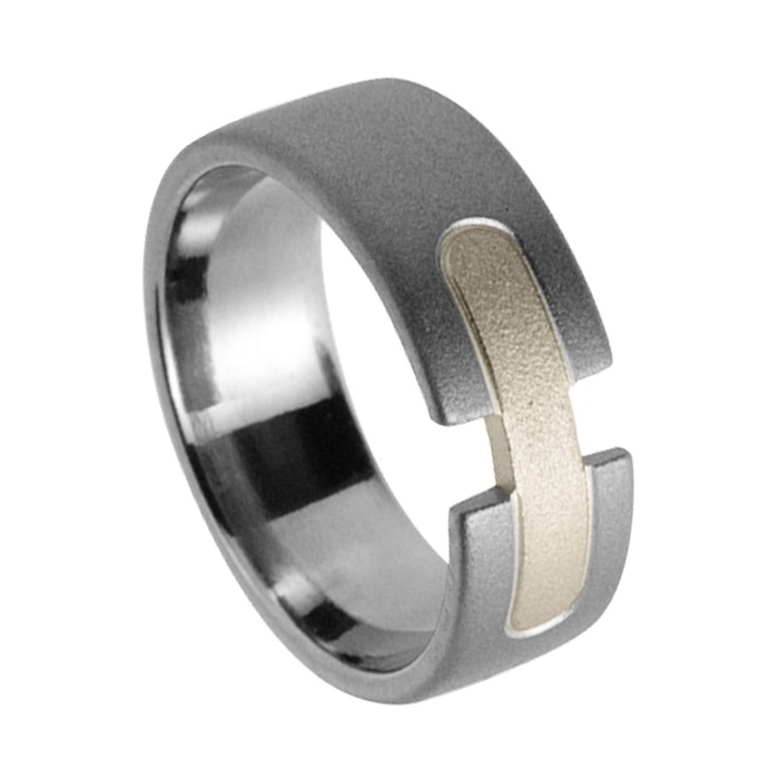 Juweel Trouwring Amici Titanium Naturel Witgoud 9 karaat 5405/01