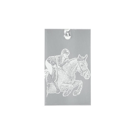 Juweel Hanger Zilver 925 fotogravure vingerprint met extra tekst gravure rechthoekig model 7