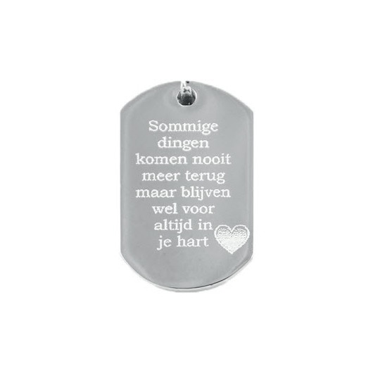 Juweel Hanger fotogravure en vingerprint staal rechthoekig model 6 Juweel Hanger fotogravure en vingerprint staal rechthoekig model 6