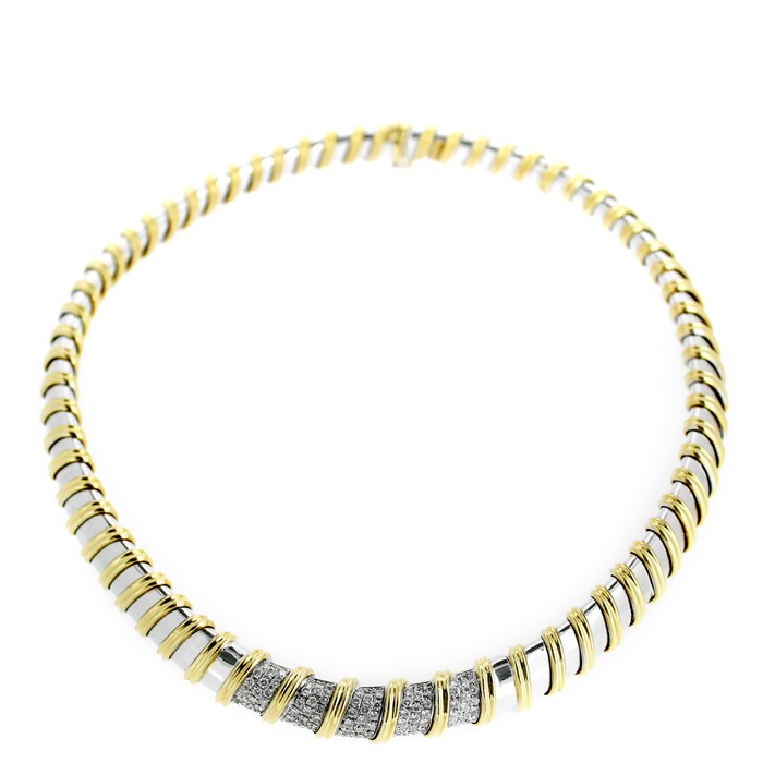 Juweel Collier Bicolor goud 18 karaat - Briljanten '14500/cv' 'Twdh'