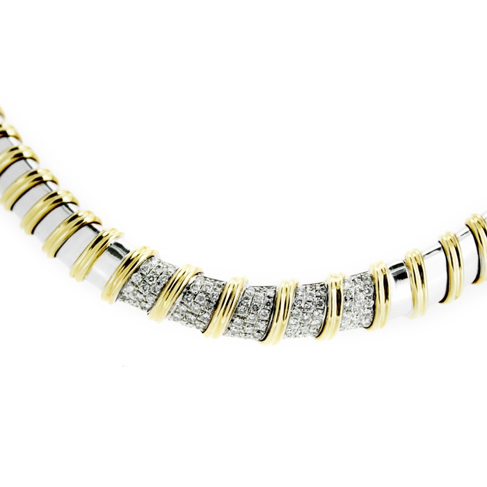 Juweel Collier Bicolor goud 18 karaat - Briljanten '14500/cv' 'Twdh'