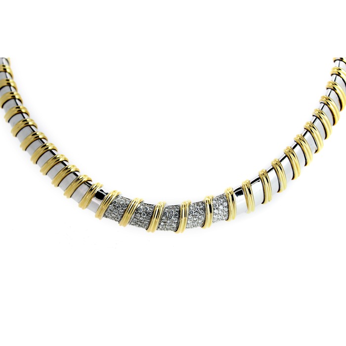 Juweel Collier Bicolor goud 18 karaat - Briljanten '14500/cv' 'Twdh'