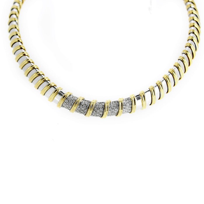Juweel Collier Bicolor goud 18 karaat - Briljanten '14500/cv' 'Twdh'