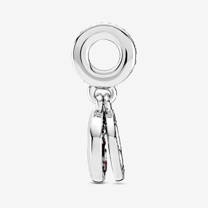 Juweel PANDORA Sparkling Red Disc Double Dangle Charm 799186C03 