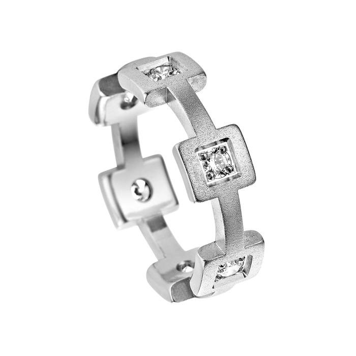 Juweel Trouwring Amici Stainless steel Parelmat Zirconium 6BB2S2C/61
