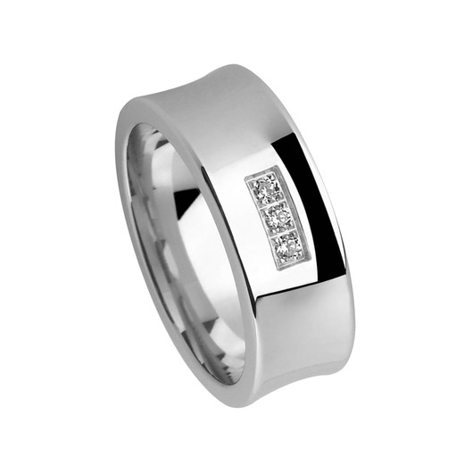 Juweel Trouwring Amici Zilver 925 Hoogglans Zirconium 5235/01 Juweel Trouwring Amici Zilver 925 Hoogglans Zirconium 5235/01