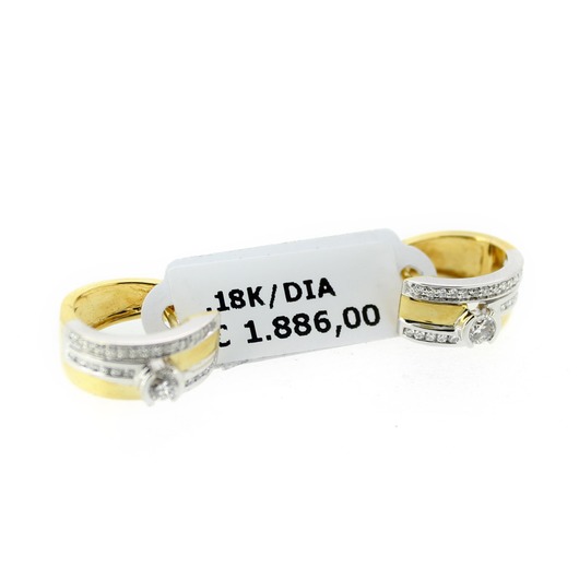 Juweel Oorbellen bicolor goud 18 karaat briljanten CV2393