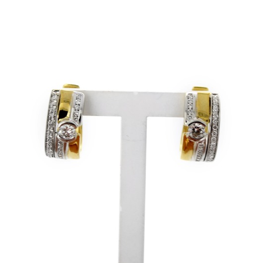 Juweel Oorbellen bicolor goud 18 karaat briljanten CV2393