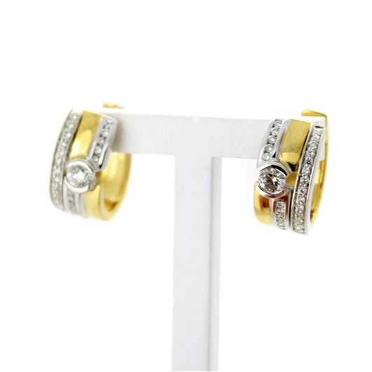 Juweel Oorbellen bicolor goud 18 karaat briljanten CV2393
