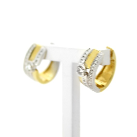 Juweel Oorbellen bicolor goud 18 karaat briljanten CV2393