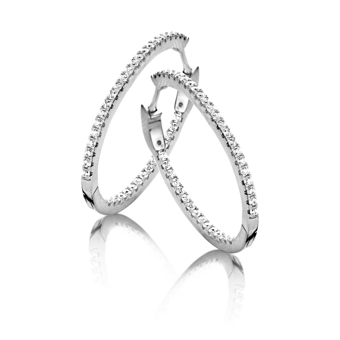Juweel SILVER ROSE OORBELLEN 3.4CM EA6133W 