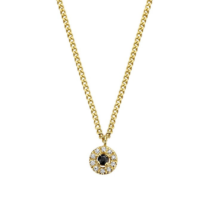 Juweel DIAMANTI PER TUTTI BLACK HALO NECKLACE YELLOW M1849 