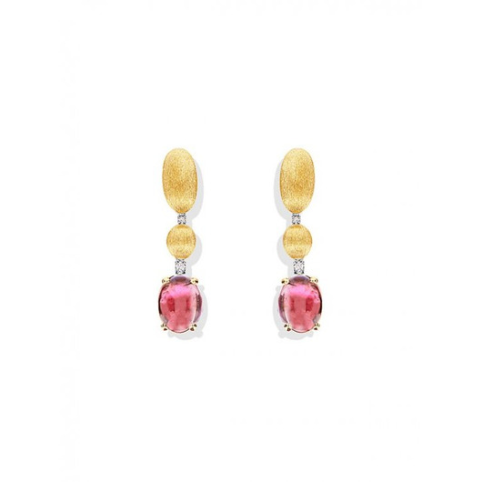 Juweel Nanis oorbellen geelgoud 18 karaat briljanten en roze tourmalijn OS4-598 'CV-2293-TWDH'  Juweel Nanis oorbellen geelgoud 18 karaat briljanten en roze tourmalijn OS4-598 'CV-2293-TWDH'