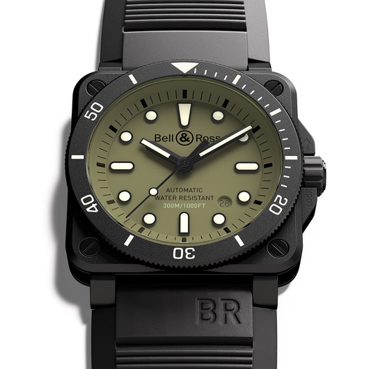 Horloge Bell & Ross BR03-92 Diver Military BR0392-D-KA-CE/SRB