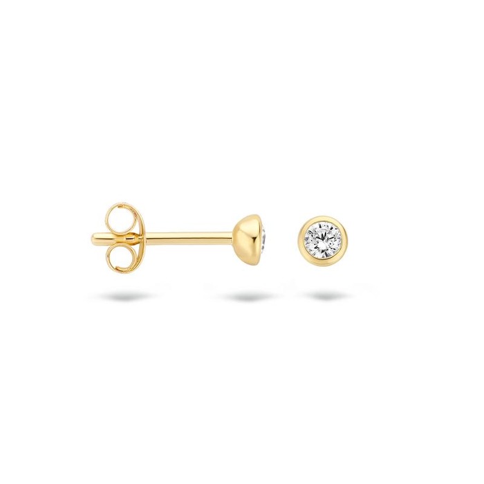 Juweel Blush Oorknoppen Geelgoud 14 karaat zirkonium 7214YZI 